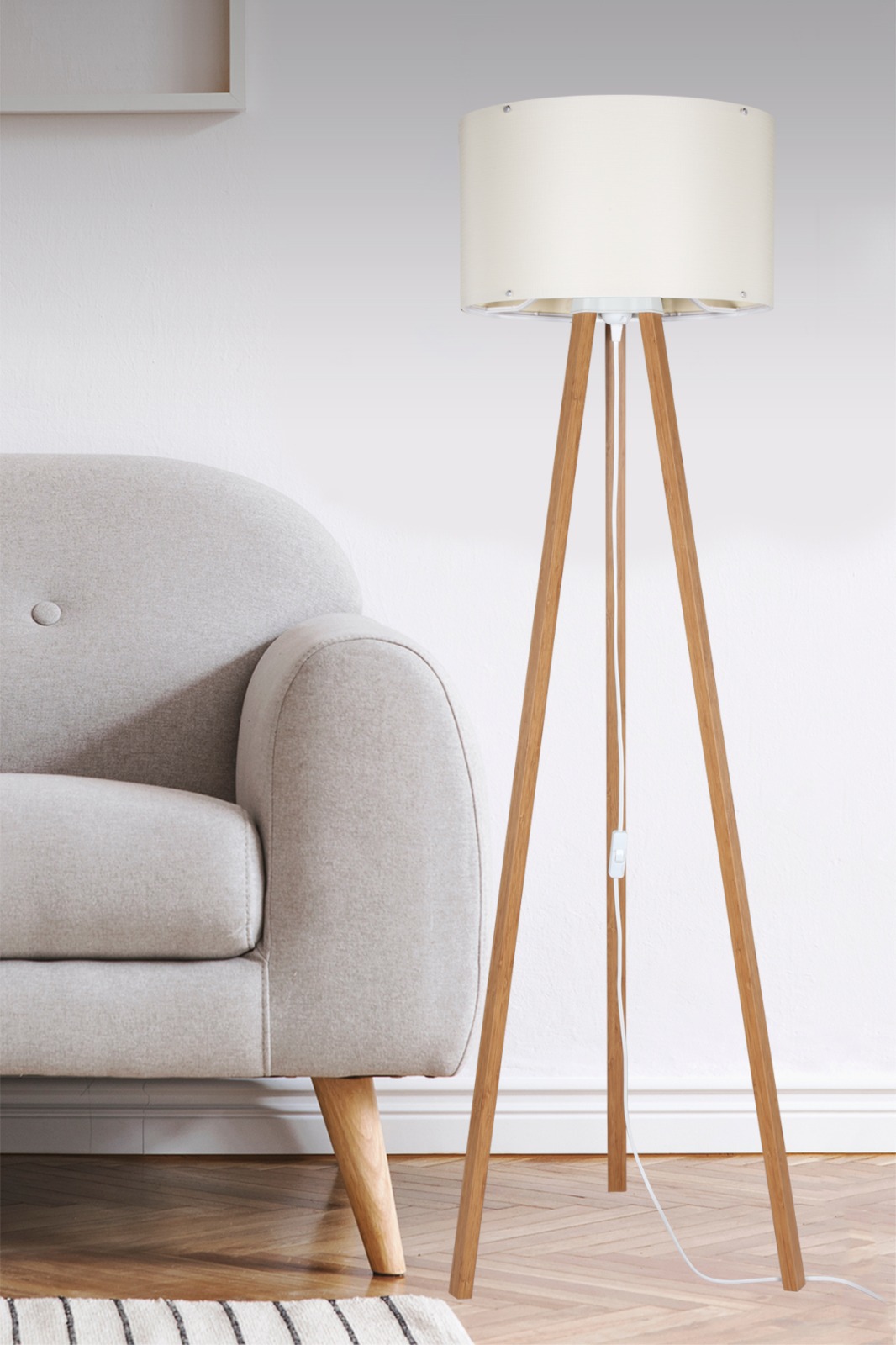 ASZ.1664 PİKO LAMBADER BAMBU AYAK KREM ŞAPKA